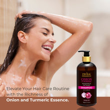 Load image into Gallery viewer, Prisa Organics Onion Turmeric Shampoo With Conditioner For Hair Growth & Anti Hair fall, 300ml