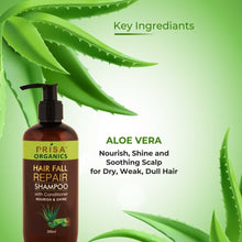 Load image into Gallery viewer, Prisa Organics Hair Fall Repair Shampoo With Conditioner Nourish & shine 300ml