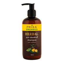 Load image into Gallery viewer, Prisa Organics Herbal Anti Dandruff Shampoo With Conditioner, 300 ml