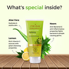 Load image into Gallery viewer, Prisa Organic Neem & Aloe Vera Purifying Face Wash Controls Acne & Pimple, 100ml