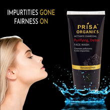 Load image into Gallery viewer, Prisa Organics Activate Charcoal Purifying, Detox Face Wash Cleanses Pollutants & Skin Impurities