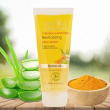 Load image into Gallery viewer, Prisa Organics Turmeric & Aloe Vera Revitalizing Face Wash