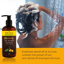 Load image into Gallery viewer, Prisa Organics Herbal Anti Dandruff Shampoo With Conditioner, 300 ml
