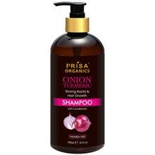 Load image into Gallery viewer, Prisa Organics Onion Turmeric Shampoo With Conditioner For Hair Growth &amp; Anti Hair fall, 300ml
