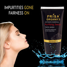 Load image into Gallery viewer, Prisa Organics Activate Charcoal Purifying, Detox Face Wash Cleanses Pollutants &amp; Skin Impurities
